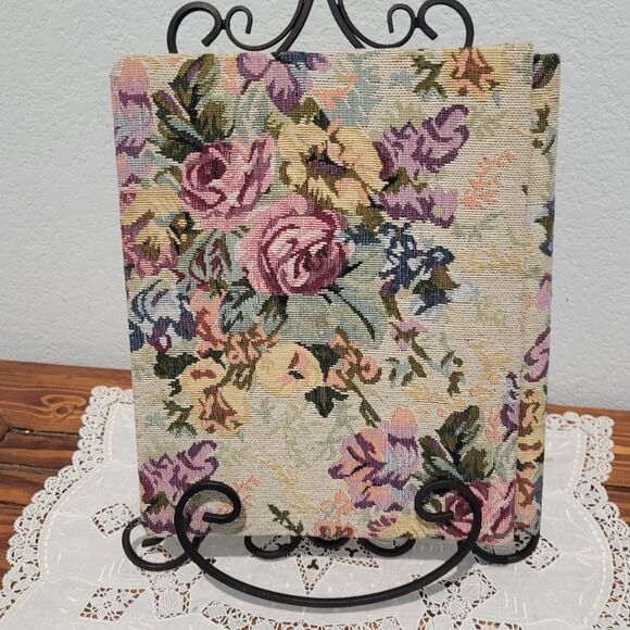 Junk Journal Base Photo Album Finished Tapestry cover 11 blank black pages 80s - Picture 1 of 11